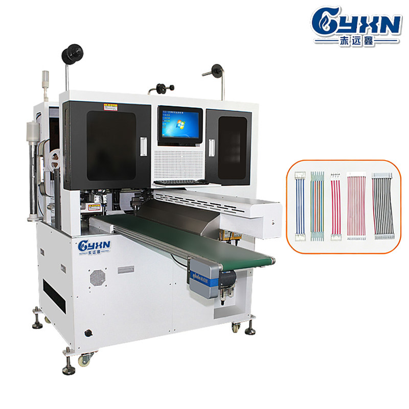 Automatic double end wire cutting and stripping machine with pressure & visual CCD inspection for terminal housing insertion